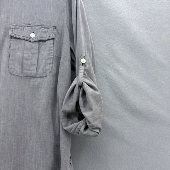 J. CREW The Perfect Shirt Button Down Gray Roll-Tab‎ Long Sleeve Shirt SZ Large - Picture 4 of 11
